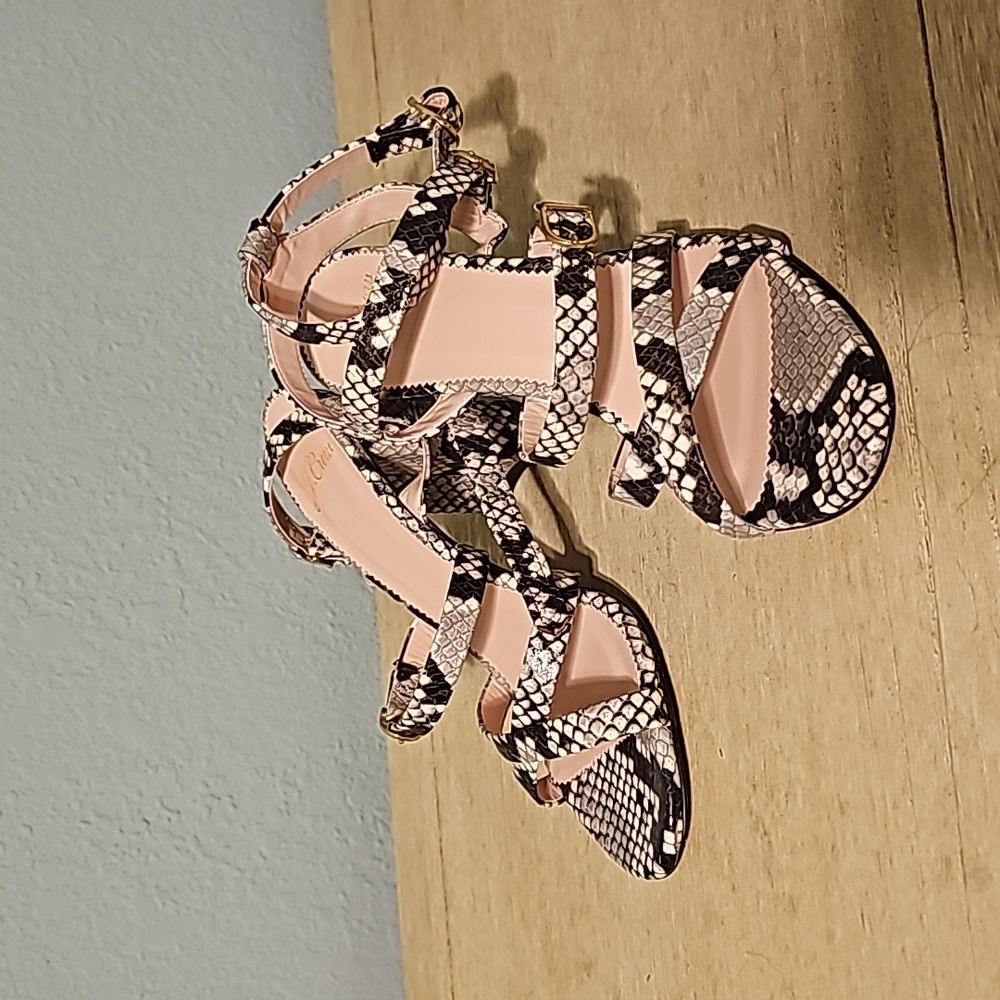 Size 6 J.Crew Snakeskin Strappy Sandals